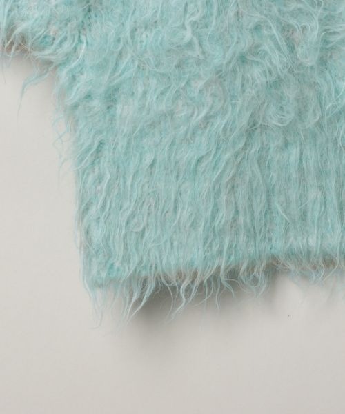 JEANASIS（ジーナシス）の「MIXシャギーショートクルーカーディガン/983859（カーディガン/ボレロ・レディース・チャコールグレー/ブルー系その他/オフホワイト・FREE）」の8枚目の写真