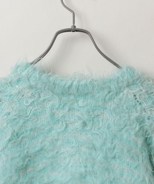 JEANASIS（ジーナシス）の「MIXシャギーショートクルーカーディガン/983859（カーディガン/ボレロ・レディース・チャコールグレー/ブルー系その他/オフホワイト・FREE）」の9枚目の写真