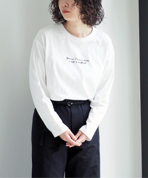 cepo（セポ）の「無地×刺繍ロゴロンＴｅｅ　２ＷＡＹ（Tシャツ/カットソー・レディース・オフホワイト/ホワイト系2/ホワイト系1・M）」の2枚目の写真