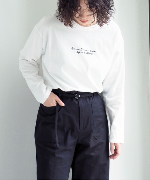 cepo（セポ）の「無地×刺繍ロゴロンＴｅｅ　２ＷＡＹ（Tシャツ/カットソー・レディース・オフホワイト/ホワイト系2/ホワイト系1・M）」の4枚目の写真