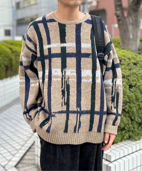 CPCM（シーピーシーエム）の「アソート総柄ニットプルオーバー（ニット/セーター・メンズ・アイボリー/ネイビー/ブラック/ベージュ・MEDIUM/LARGE）」の3枚目の写真