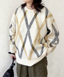 アソート総柄ニットプルオーバー