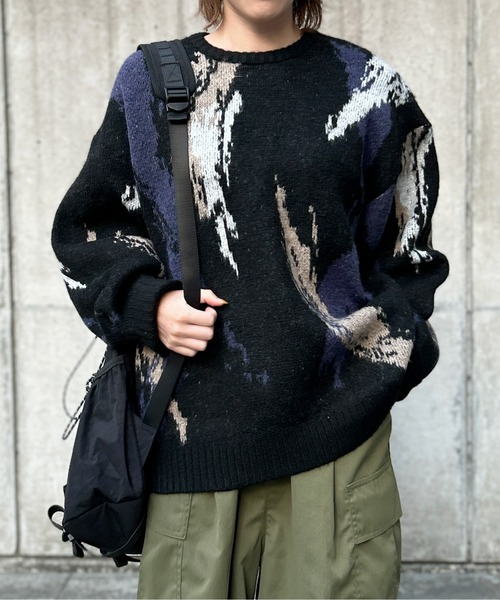 CPCM（シーピーシーエム）の「アソート総柄ニットプルオーバー（ニット/セーター・メンズ・アイボリー/ネイビー/ブラック/ベージュ・MEDIUM/LARGE）」の19枚目の写真