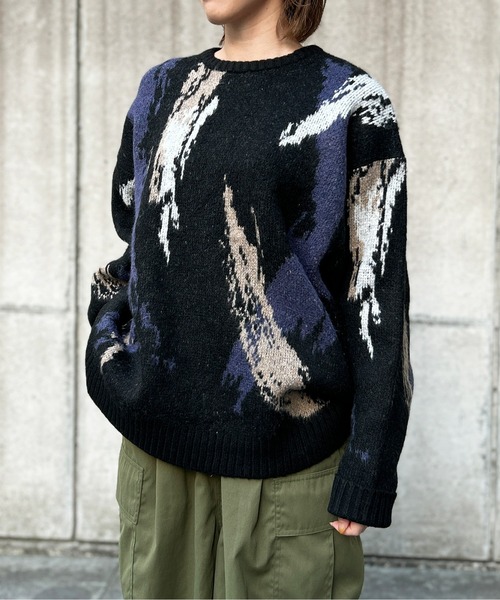 CPCM（シーピーシーエム）の「アソート総柄ニットプルオーバー（ニット/セーター・メンズ・アイボリー/ネイビー/ブラック/ベージュ・MEDIUM/LARGE）」の21枚目の写真