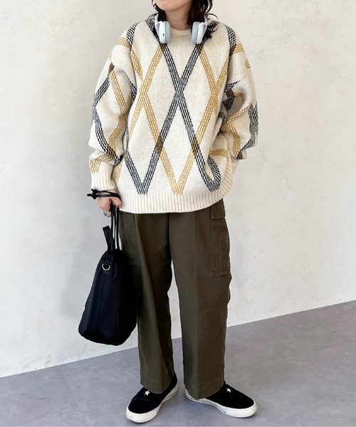 CPCM（シーピーシーエム）の「アソート総柄ニットプルオーバー（ニット/セーター・メンズ・アイボリー/ネイビー/ブラック/ベージュ・MEDIUM/LARGE）」の12枚目の写真