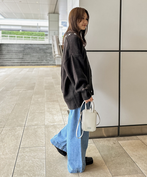 COMMRE（コムル）の「【COMMRE / コムル】レタード刺繍 カーディガン（カーディガン/ボレロ・レディース・チャコールグレー/アイボリー・FREE）」の5枚目の写真