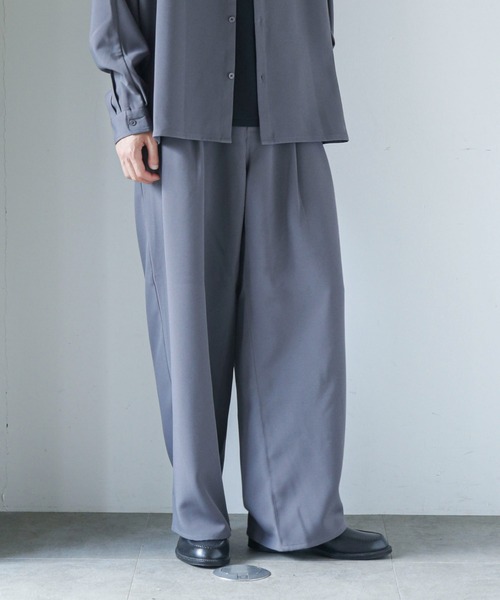 NANO universe（ナノユニバース）の「【WEB限定】ダブルクロス2タックワイドパンツ（その他パンツ・メンズ・チャコール/グレー系その他4/ブルー/ブラック・L/S/M）」の14枚目の写真