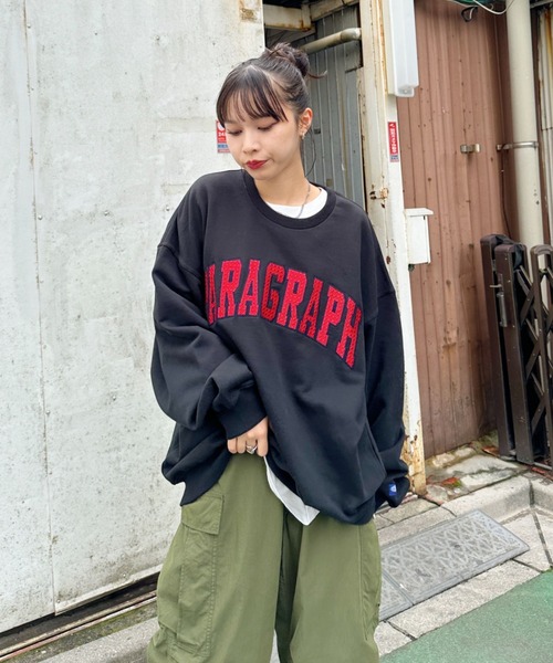 Paragraph(パラグラフ)の「Paragraph(パラグラフ)/GRID STITCH LOGO CREW/グリッド ステッチ ロゴ 刺繍 クルーネック スウェット トレーナー(スウェット・レディース・ブラック/グレー/グリーン/ネイビー・FREE)」の18枚目の写真