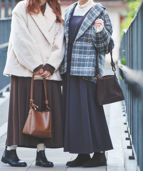 mil(ミル)の「【150㎝前後の小柄さんサイズ】ウエストタックリボンワンピース【2WAY】(ワンピース・レディース・ブラウン/ベージュ/チャコールグレー/ブラック/ベージュ系その他・XS/M/S)」の9枚目の写真