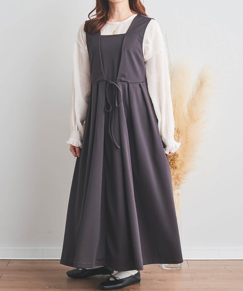 mil(ミル)の「【150㎝前後の小柄さんサイズ】ウエストタックリボンワンピース【2WAY】(ワンピース・レディース・ブラウン/ベージュ/チャコールグレー/ブラック/ベージュ系その他・XS/M/S)」の19枚目の写真