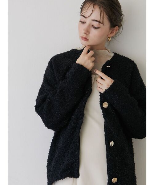 LAGUNAMOON（ラグナムーン）の「スラブツイードカーディガン（カーディガン/ボレロ・レディース・ライトグレー/ブラック/アイボリー・FREE）」の11枚目の写真