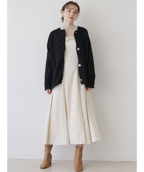 LAGUNAMOON（ラグナムーン）の「スラブツイードカーディガン（カーディガン/ボレロ・レディース・ライトグレー/ブラック/アイボリー・FREE）」の5枚目の写真