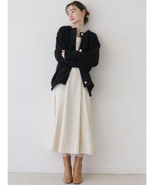 LAGUNAMOON（ラグナムーン）の「スラブツイードカーディガン（カーディガン/ボレロ・レディース・ライトグレー/ブラック/アイボリー・FREE）」の8枚目の写真