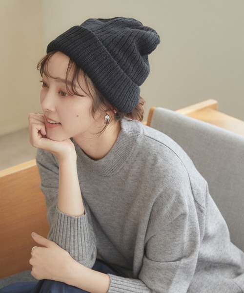 温活本舗】裏フリースニット帽子（ニットキャップ/ビーニー）｜cross