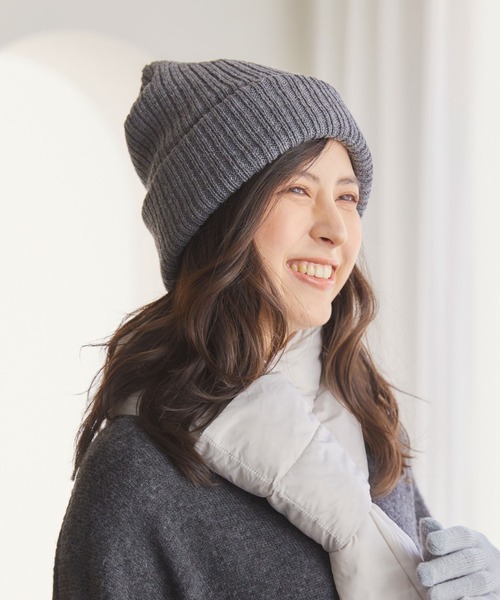 温活本舗】裏フリースニット帽子（ニットキャップ/ビーニー）｜cross
