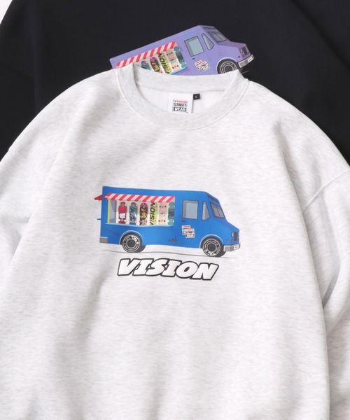 VISION STREET WEAR（ヴィジョンストリートウェア）の「VISION STREET WEAR/ヴィジョンストリートウェア オーバーサイズ 裏起毛 フロント バックプリント スウェット/トレーナー レディース メンズ（スウェット・メンズ・アッシュグレー/ブラック/オフホワイト/ホワイト系その他/ブラック系その他/グレー系その他・LL/M/L）」の2枚目の写真