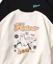 VISION STREET WEAR/ヴィジョンストリートウェア オーバーサイズ 裏起毛 フロント バックプリント スウェット/トレーナー レディース メンズ