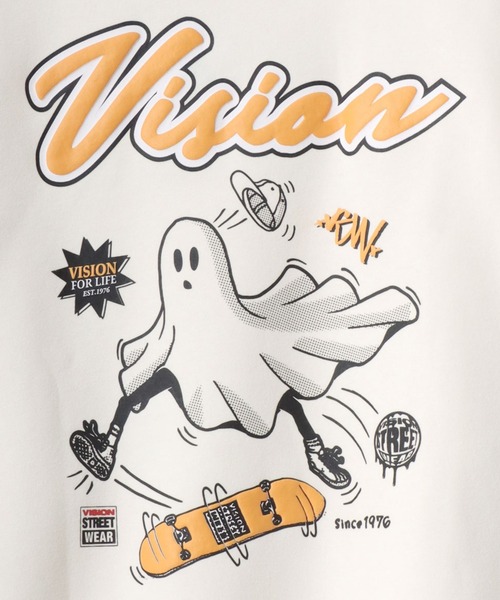 VISION STREET WEAR（ヴィジョンストリートウェア）の「VISION STREET WEAR/ヴィジョンストリートウェア オーバーサイズ 裏起毛 フロント バックプリント スウェット/トレーナー レディース メンズ（スウェット・メンズ・アッシュグレー/ブラック/オフホワイト/ホワイト系その他/ブラック系その他/グレー系その他・LL/M/L）」の8枚目の写真