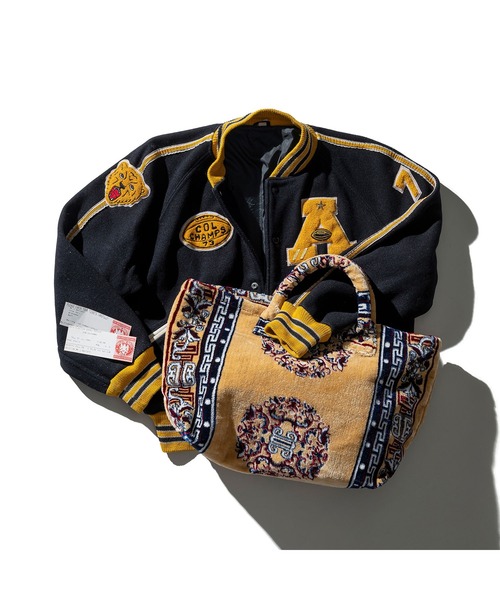 PUEBCO（プエブコ）の「RUG FABRIC BAG（トートバッグ・メンズ・バーガンディー/イエロー系その他/ブルー系その他/ネイビー系・ONE SIZE）」の4枚目の写真