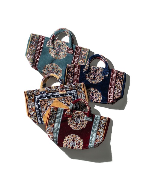 PUEBCO（プエブコ）の「RUG FABRIC BAG（トートバッグ・メンズ・バーガンディー/イエロー系その他/ブルー系その他/ネイビー系・ONE SIZE）」の9枚目の写真