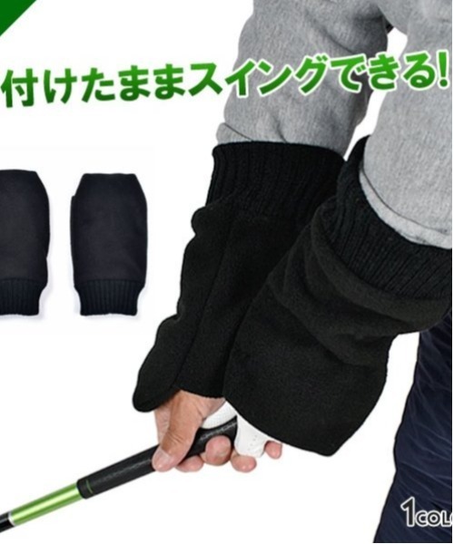 COMON GOLF（コモンゴルフ）の「ゴルフハンドウォームフリースミトン（ゴルフグッズ・メンズ・ブラック・FREE）」の2枚目の写真