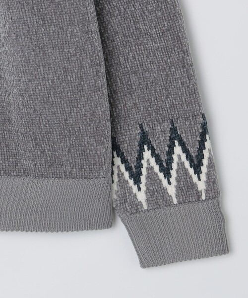 SHIPS Colors（シップス カラーズ）の「SHIPS Colors:〈洗濯機可能〉ジャカード モール ニット（ニット/セーター・メンズ・オフホワイト/ネイビー/ベージュ/グレー/グレー系その他・MEDIUM/LARGE）」の10枚目の写真