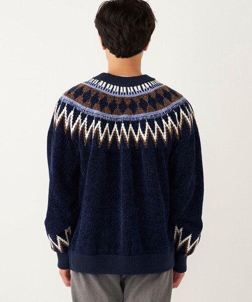 SHIPS Colors（シップス カラーズ）の「SHIPS Colors:〈洗濯機可能〉ジャカード モール ニット（ニット/セーター・メンズ・オフホワイト/ネイビー/ベージュ/グレー/グレー系その他・MEDIUM/LARGE）」の20枚目の写真