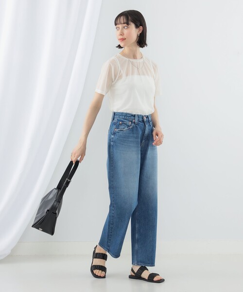 Ray BEAMS（レイビームス）の「Ray BEAMS / センターシーム トリコット Tシャツ（Tシャツ/カットソー・レディース・ネイビー/ホワイト/ブラック・ONE SIZE）」の5枚目の写真