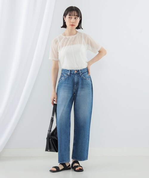 Ray BEAMS（レイビームス）の「Ray BEAMS / センターシーム トリコット Tシャツ（Tシャツ/カットソー・レディース・ネイビー/ホワイト/ブラック・ONE SIZE）」の6枚目の写真