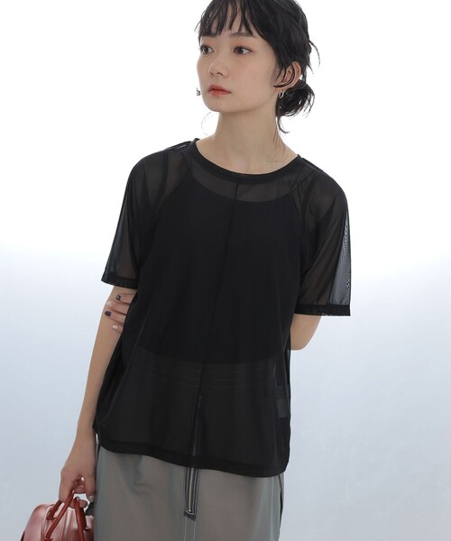 Ray BEAMS（レイビームス）の「Ray BEAMS / センターシーム トリコット Tシャツ（Tシャツ/カットソー・レディース・ネイビー/ホワイト/ブラック・ONE SIZE）」の13枚目の写真