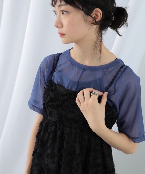 Ray BEAMS（レイビームス）の「Ray BEAMS / センターシーム トリコット Tシャツ（Tシャツ/カットソー・レディース・ネイビー/ホワイト/ブラック・ONE SIZE）」の21枚目の写真