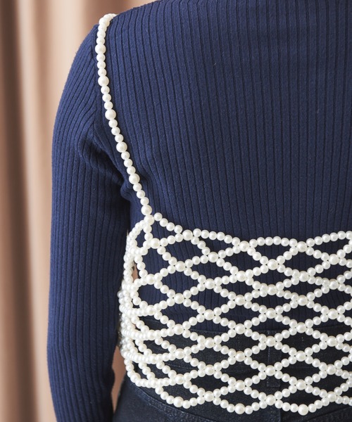 MERLOT(メルロー)の「パールビスチェ(ベスト・レディース・ホワイト・FREE)」の5枚目の写真