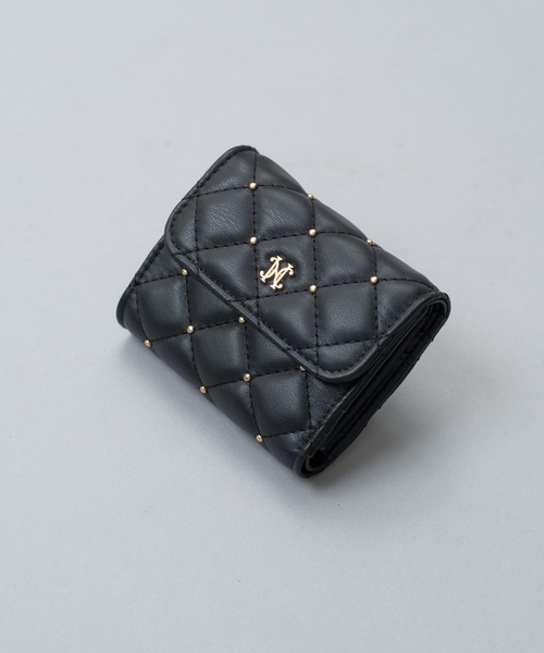 one after another NICE CLAUP（ワンアフターアナザーナイスクラップ）の「スタッズ付きキルティングウォレット（財布・レディース・ブラック/アイボリー/ミント・FREE）」の4枚目の写真