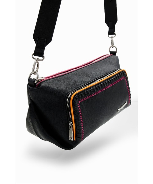 Desigual（デシグアル）の「刺繍 ミドルショルダーバッグ（ハンドバッグ・レディース・ブラック/ホワイト・FREE）」の6枚目の写真