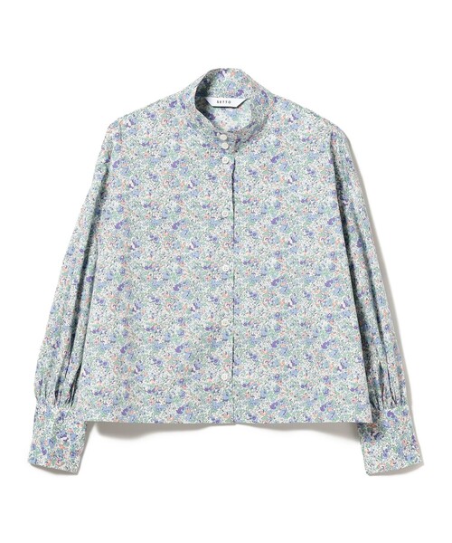 SETTO（セット）の「SETTO / LIBERTY BS OKKAKE SHIRT リバティプリントシャツ（シャツ/ブラウス・レディース・ライトグレー/サックスブルー・ONE SIZE）」の8枚目の写真
