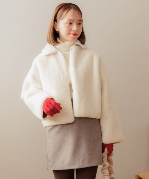 flower（フラワー）の「コンフィファーコート2（ノーカラーコート・レディース・アイボリー/ベージュ・FREE）」の4枚目の写真