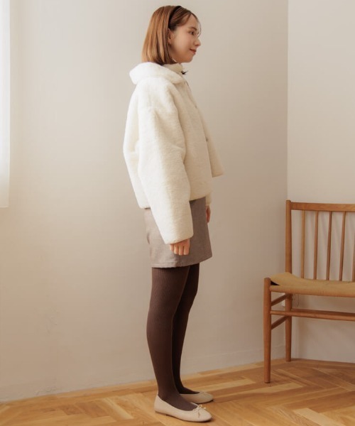 flower（フラワー）の「コンフィファーコート2（ノーカラーコート・レディース・アイボリー/ベージュ・FREE）」の6枚目の写真