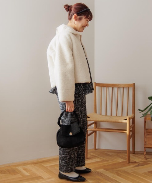 flower（フラワー）の「コンフィファーコート2（ノーカラーコート・レディース・アイボリー/ベージュ・FREE）」の10枚目の写真