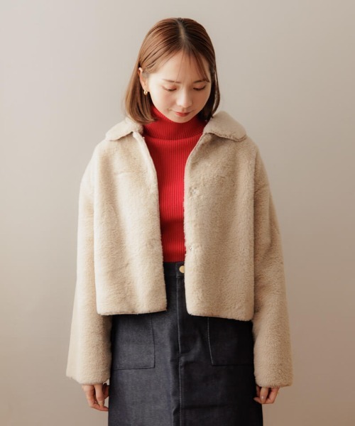 flower（フラワー）の「コンフィファーコート2（ノーカラーコート・レディース・アイボリー/ベージュ・FREE）」の12枚目の写真