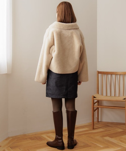 flower（フラワー）の「コンフィファーコート2（ノーカラーコート・レディース・アイボリー/ベージュ・FREE）」の17枚目の写真