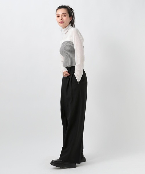 BAYFLOW（ベイフロー）の「シアーハイネックＴ（Tシャツ/カットソー・レディース・オフホワイト/グレー/ブラック・FREE）」の4枚目の写真