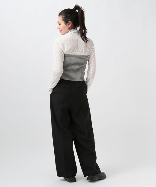 BAYFLOW（ベイフロー）の「シアーハイネックＴ（Tシャツ/カットソー・レディース・オフホワイト/グレー/ブラック・FREE）」の5枚目の写真