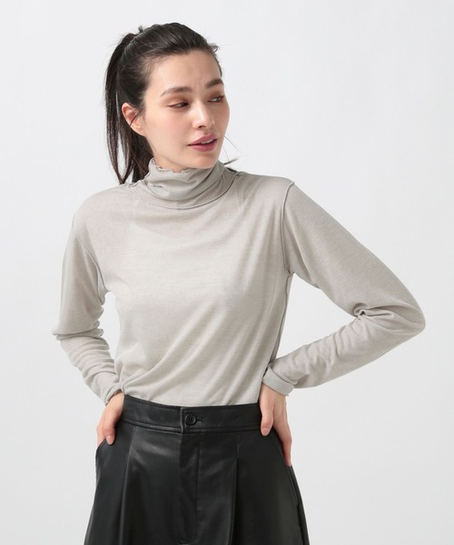 BAYFLOW（ベイフロー）の「シアーハイネックＴ（Tシャツ/カットソー・レディース・オフホワイト/グレー/ブラック・FREE）」の8枚目の写真