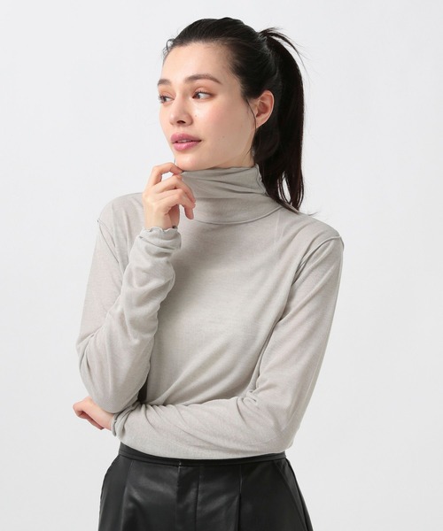 BAYFLOW（ベイフロー）の「シアーハイネックＴ（Tシャツ/カットソー・レディース・オフホワイト/グレー/ブラック・FREE）」の9枚目の写真