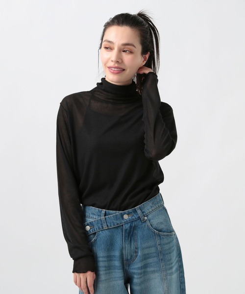 BAYFLOW（ベイフロー）の「シアーハイネックＴ（Tシャツ/カットソー・レディース・オフホワイト/グレー/ブラック・FREE）」の12枚目の写真