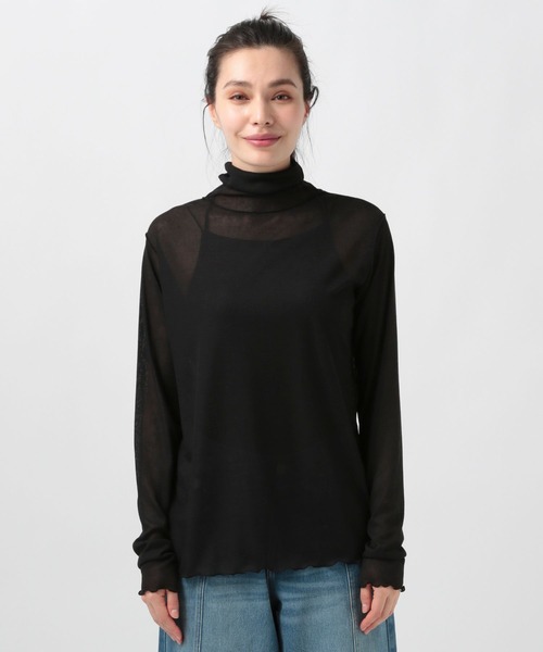 BAYFLOW（ベイフロー）の「シアーハイネックＴ（Tシャツ/カットソー・レディース・オフホワイト/グレー/ブラック・FREE）」の14枚目の写真