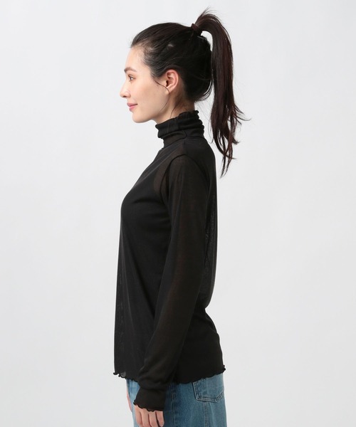 BAYFLOW（ベイフロー）の「シアーハイネックＴ（Tシャツ/カットソー・レディース・オフホワイト/グレー/ブラック・FREE）」の15枚目の写真