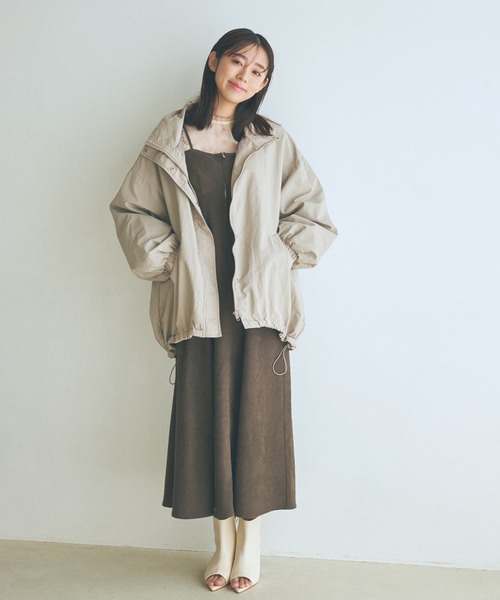 mysty woman（ミスティウーマン）の「フロントZIPキャミワンピ　101907（ワンピース・レディース・ホワイト系その他/チャコールグレー/ピンク・FREE）」の8枚目の写真