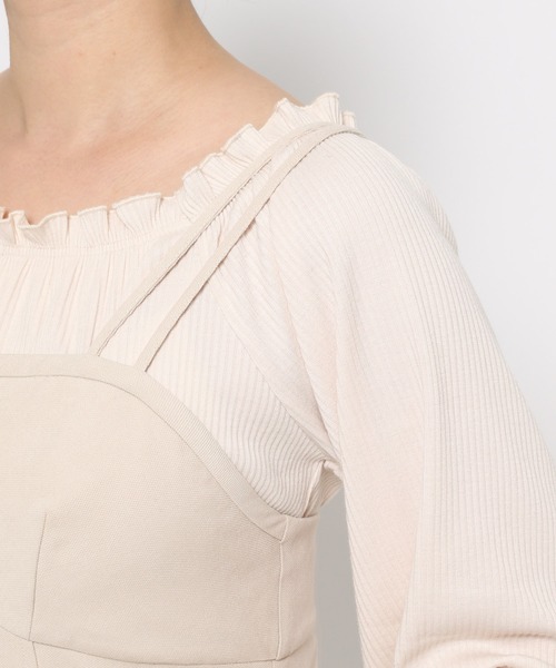 mysty woman（ミスティウーマン）の「フロントZIPキャミワンピ　101907（ワンピース・レディース・ホワイト系その他/チャコールグレー/ピンク・FREE）」の15枚目の写真