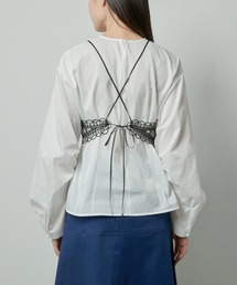 LE CIEL BLEU - ルシェブルー　Dot Layered Blouse ル シェル ブルー - LE CIEL BLEU | Dot Tulle Shortsleeve